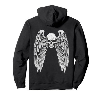 Grunge Wings Angel Back Skull Y2K 2000S Hoodie - Trendy Graphic for Adults - T-Shirt, Sweatshirt, Hoodie