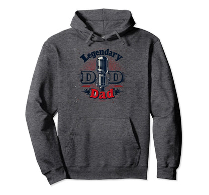 Legendary Dad Old Skool Mic Master Hoodie - Novelty Apparel for Adults - T-Shirt, Sweatshirt, Hoodie