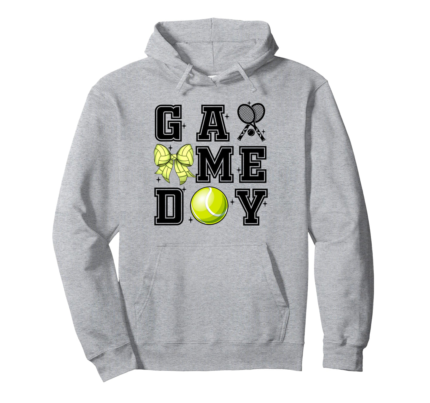 Tennis Coquette Bow Gameday Cheer Hoodie - Fun Novelty Design for Adults - T-Shirt, Sweatshirt, Hoodie