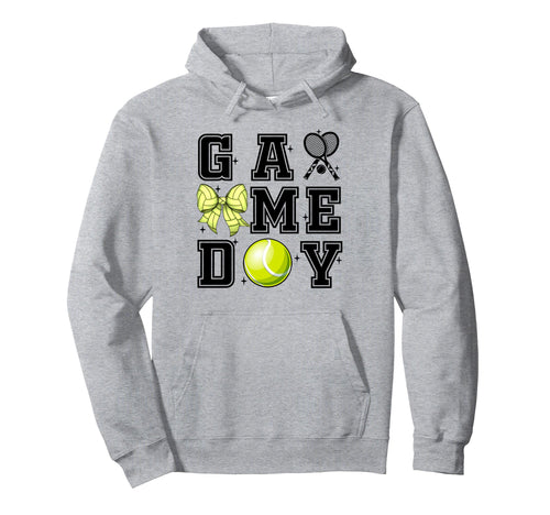 Tennis Coquette Bow Gameday Cheer Hoodie - Fun Novelty Design for Adults - T-Shirt, Sweatshirt, Hoodie