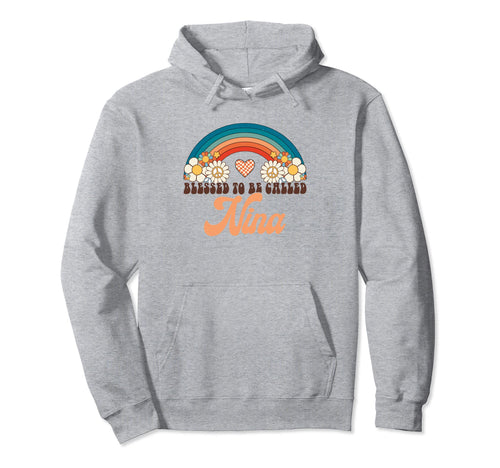 Blessed To Be Called Nina Rainbow Hoodie - Trendy Graphic for Adults - T-Shirt, Sweatshirt, Hoodie