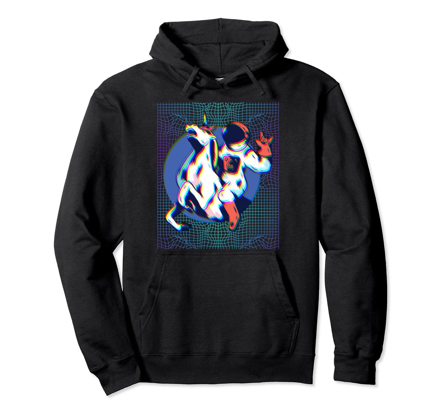 Astronaut Glitchy Vaporwave Space Hoodie - Custom Art Print for Adults - T-Shirt, Sweatshirt, Hoodie