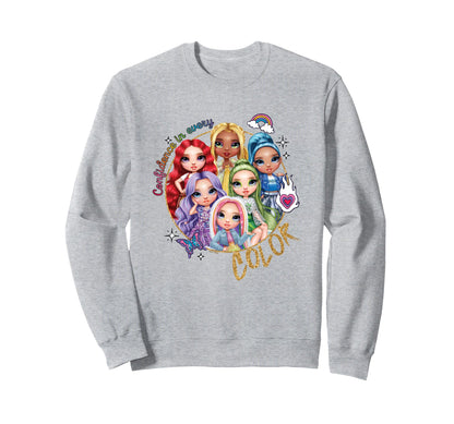Rainbow High Confidence Every Color Sweatshirt - Unique Graphic for Adults - T-Shirt, Sweatshirt, Hoodie