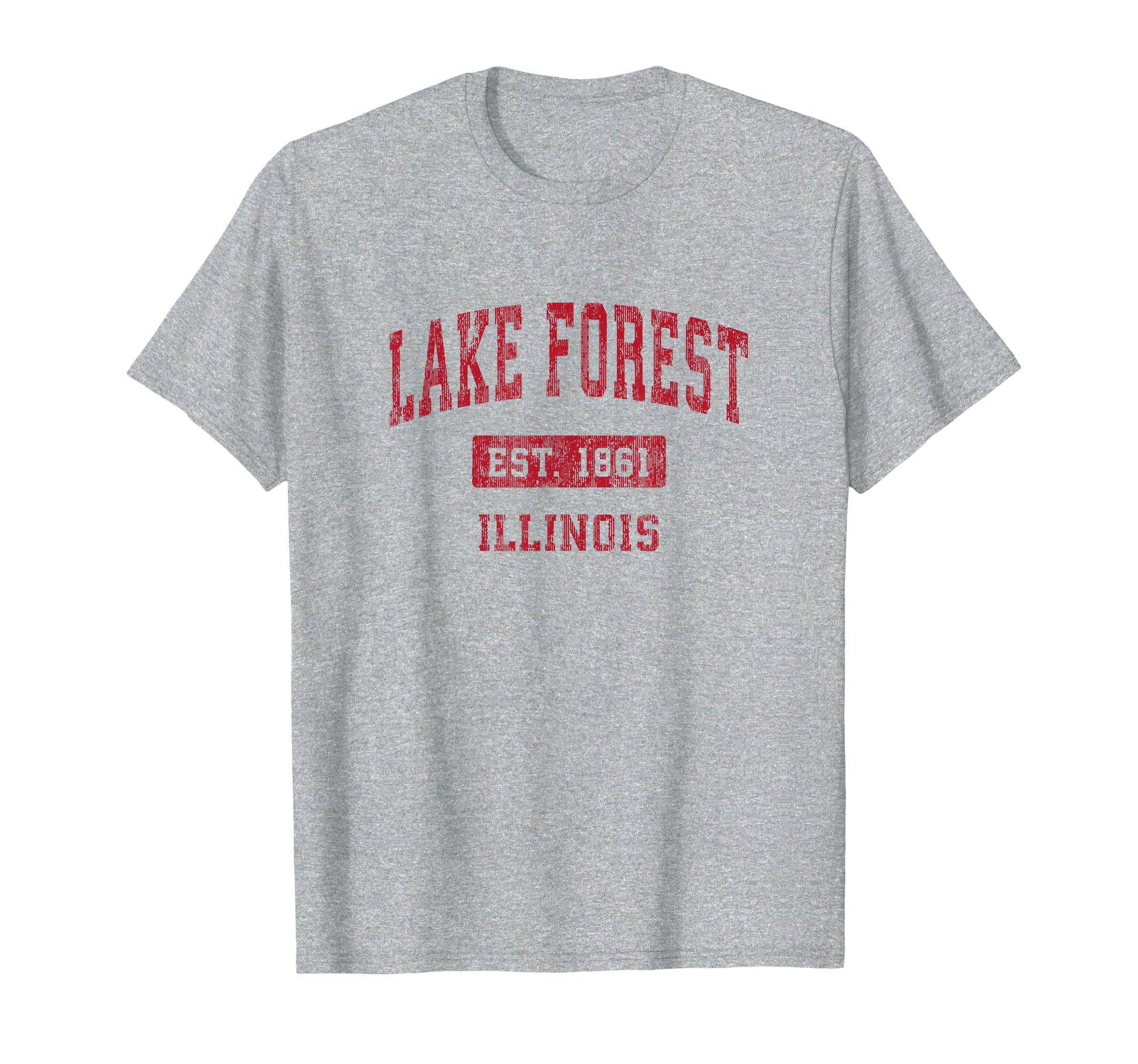 Lake Forest Illinois Il Sports Red T-Shirt - Trendy Graphic Unisex - T-Shirt, Sweatshirt, Hoodie