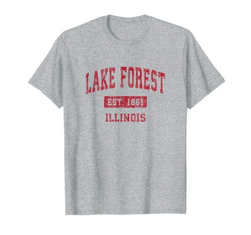 Lake Forest Illinois Il Sports Red T-Shirt - Trendy Graphic Unisex - T-Shirt, Sweatshirt, Hoodie