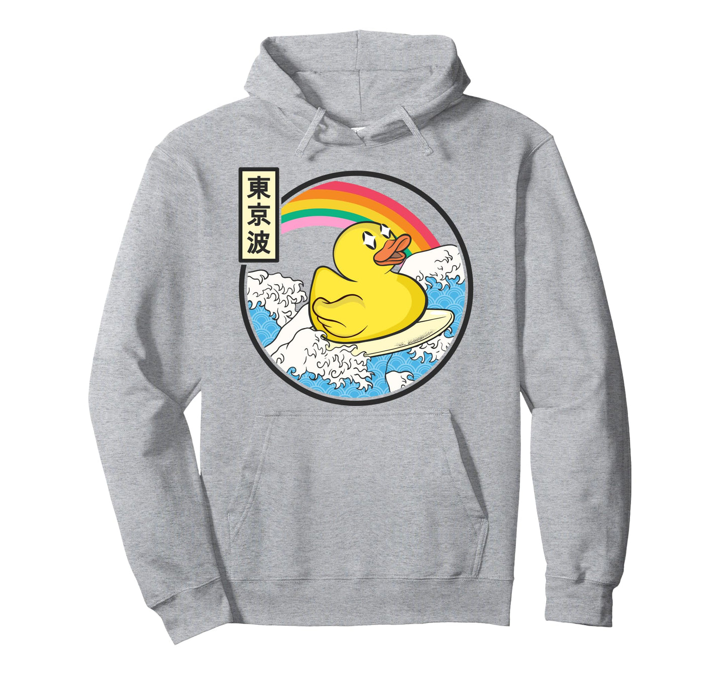 Surfing Rubber Duck Japanese Waves Kawaii Hoodie - Unique Graphic Unisex - T-Shirt, Sweatshirt, Hoodie
