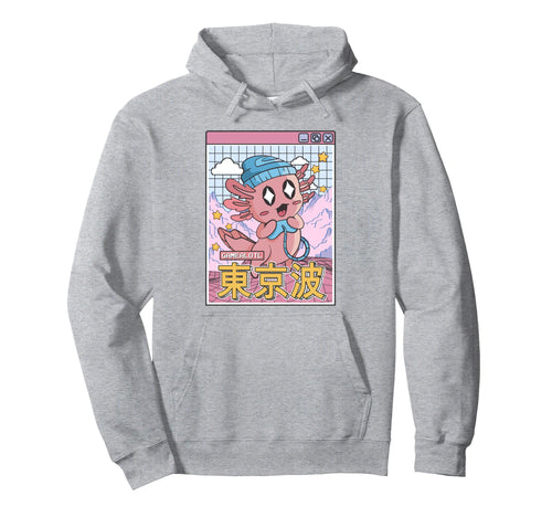 Happy Axolotl Gaming Vaporwave Hoodie - Aesthetic Graphic Men Women - T-Shirt, Sweatshirt, Hoodie