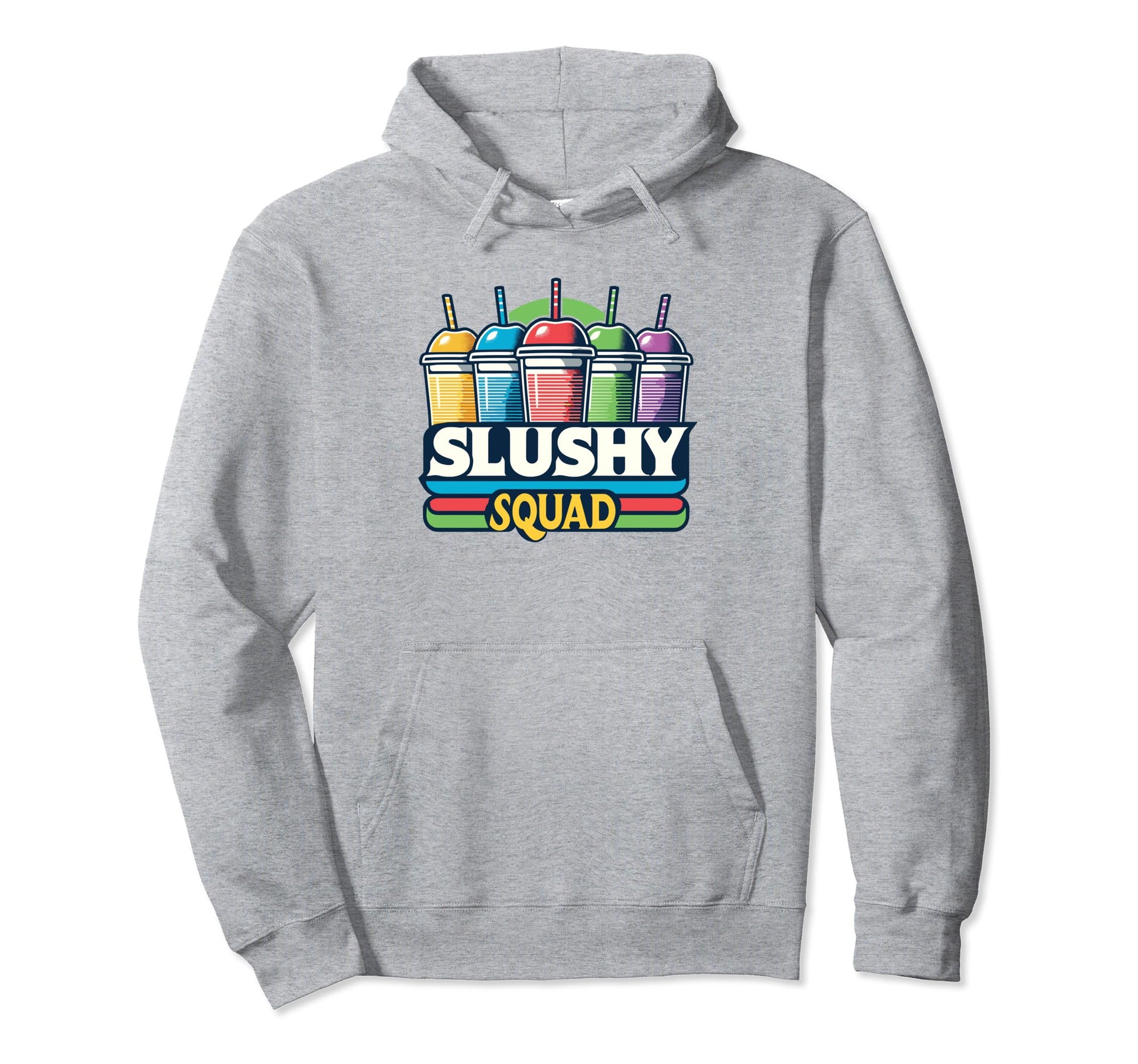 Slushy Squad Rainbow Line Up Hoodie - Fun Novelty Design Men Women - T-Shirt, Sweatshirt, Hoodie