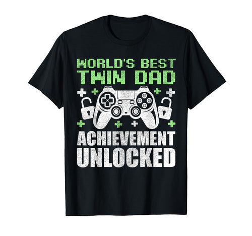 Gamer Dad Fathers Day Best Twin Dad T-Shirt - Graphic Print Unisex - T-Shirt, Sweatshirt, Hoodie