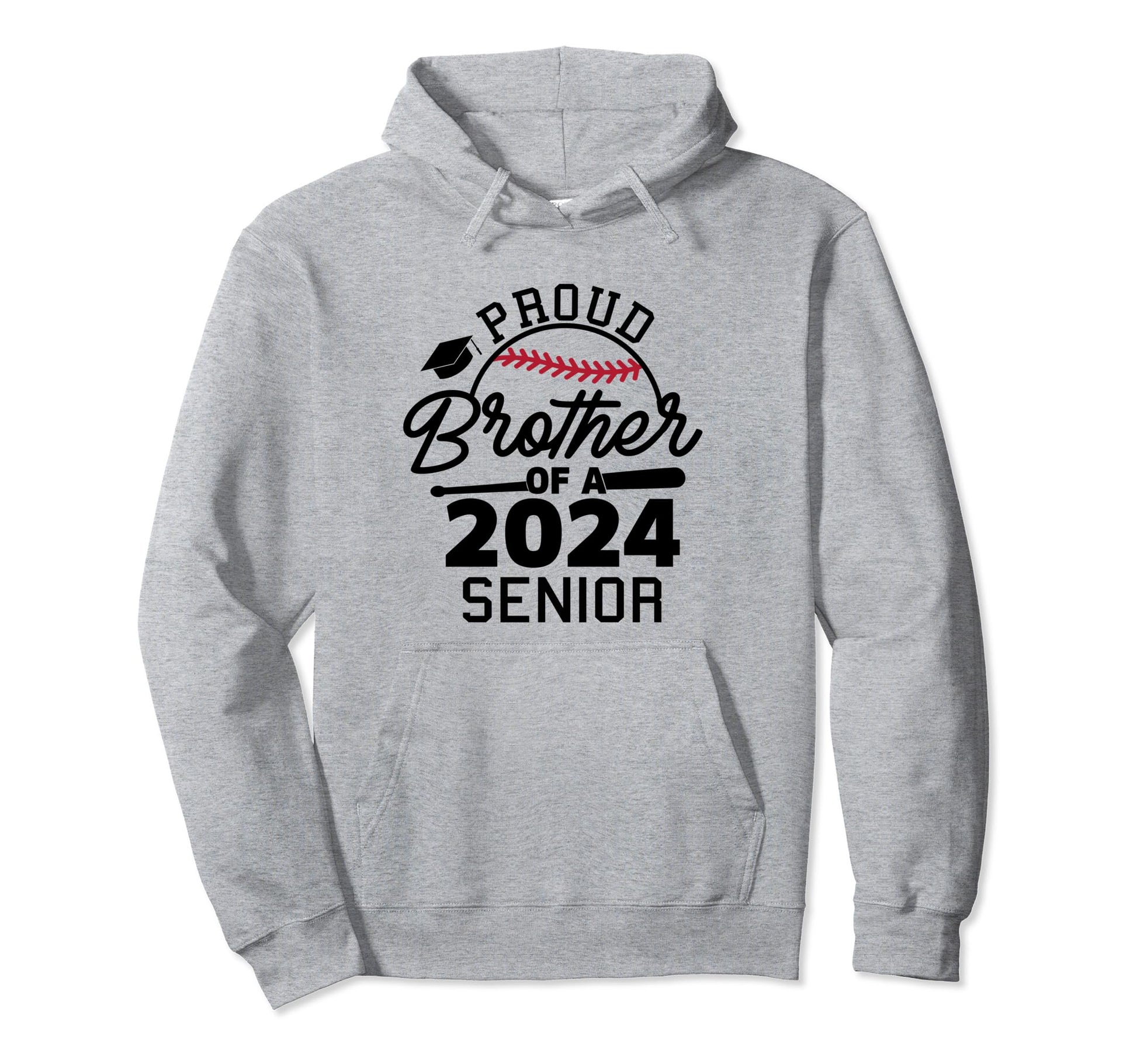Proud Brother 2024 Senior Baseball Hoodie - Graphic Print Men Women - T-Shirt, Sweatshirt, Hoodie