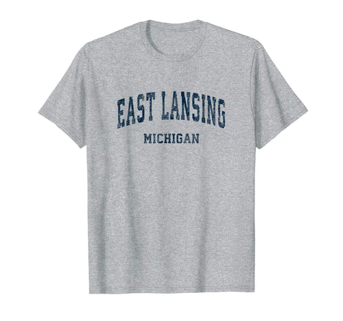 East Lansing Michigan Mi Varsity T-Shirt - Aesthetic Graphic for Adults - T-Shirt, Sweatshirt, Hoodie
