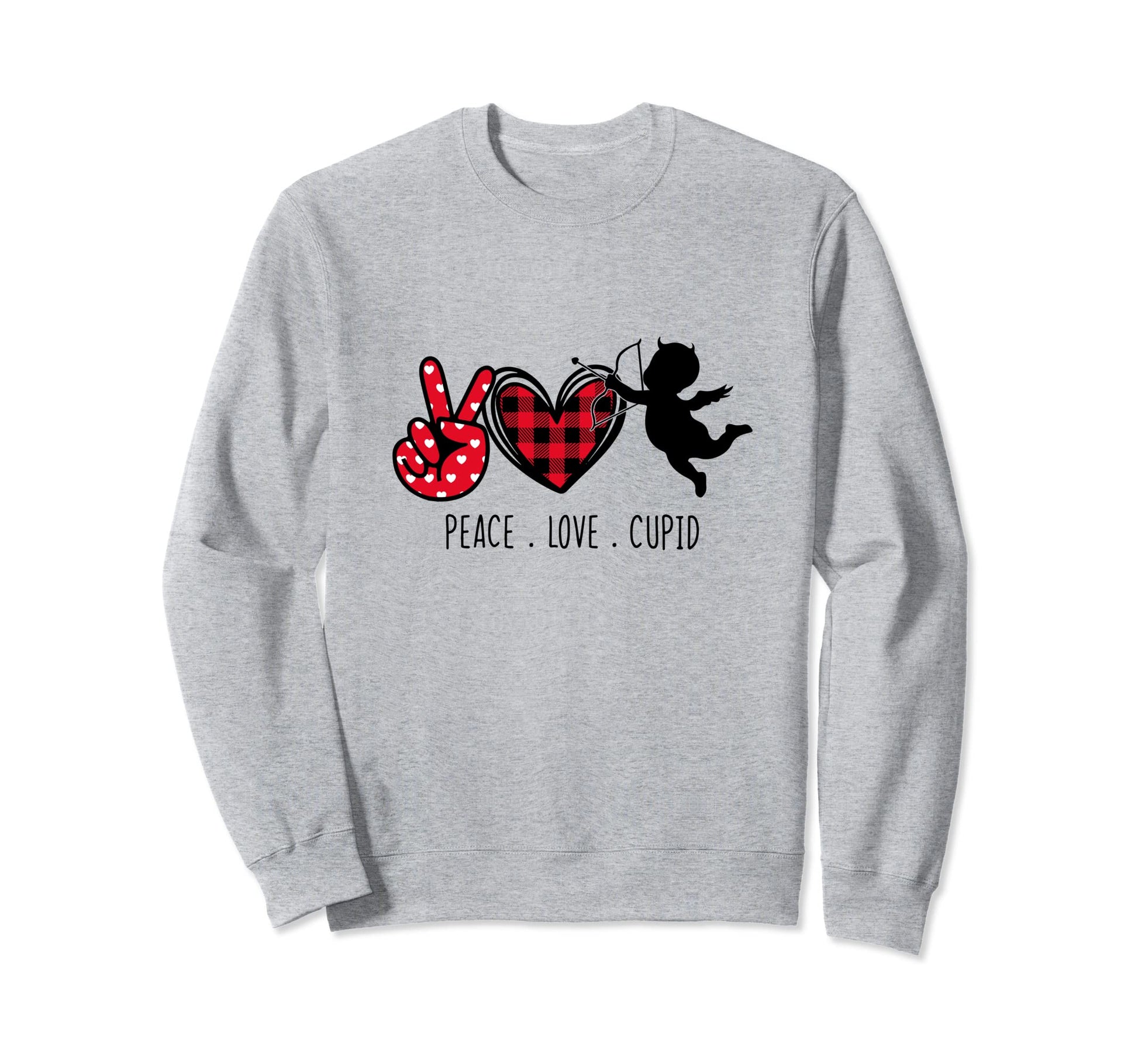 Peace Love Cupid Valentines Sweatshirt - Fun Novelty Design Men Women - T-Shirt, Sweatshirt, Hoodie