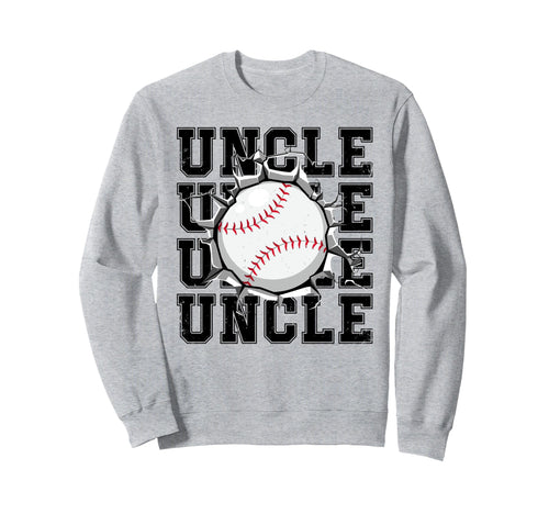 Baseball Uncle Cracked Wall Sweatshirt - Fun Novelty Design for Adults - T-Shirt, Sweatshirt, Hoodie