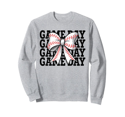 Baseball Game Day Coquette Bow Sweatshirt - Aesthetic Graphic Unisex - T-Shirt, Sweatshirt, Hoodie