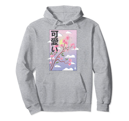 Grunge Japanese Cherry Blossom Sakura 90S Hoodie - Graphic Print Men Women - T-Shirt, Sweatshirt, Hoodie