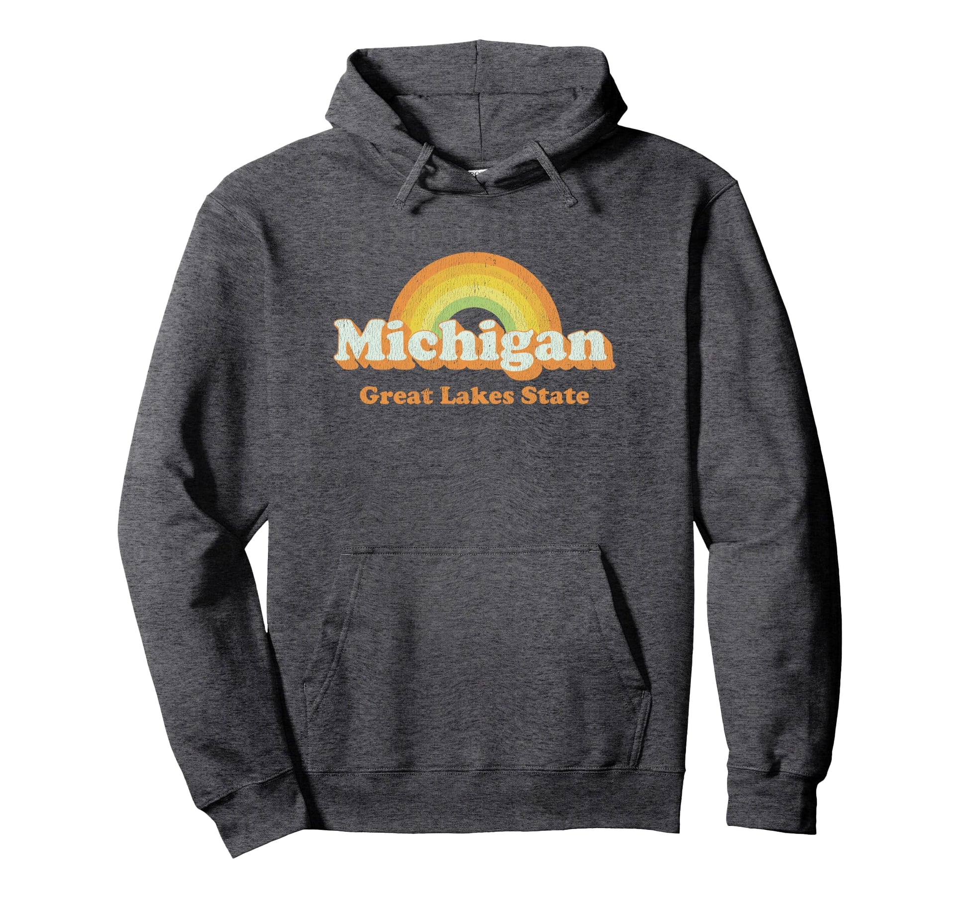 Michigan 70S Rainbow Hoodie - Custom Art Print Unisex - T-Shirt, Sweatshirt, Hoodie