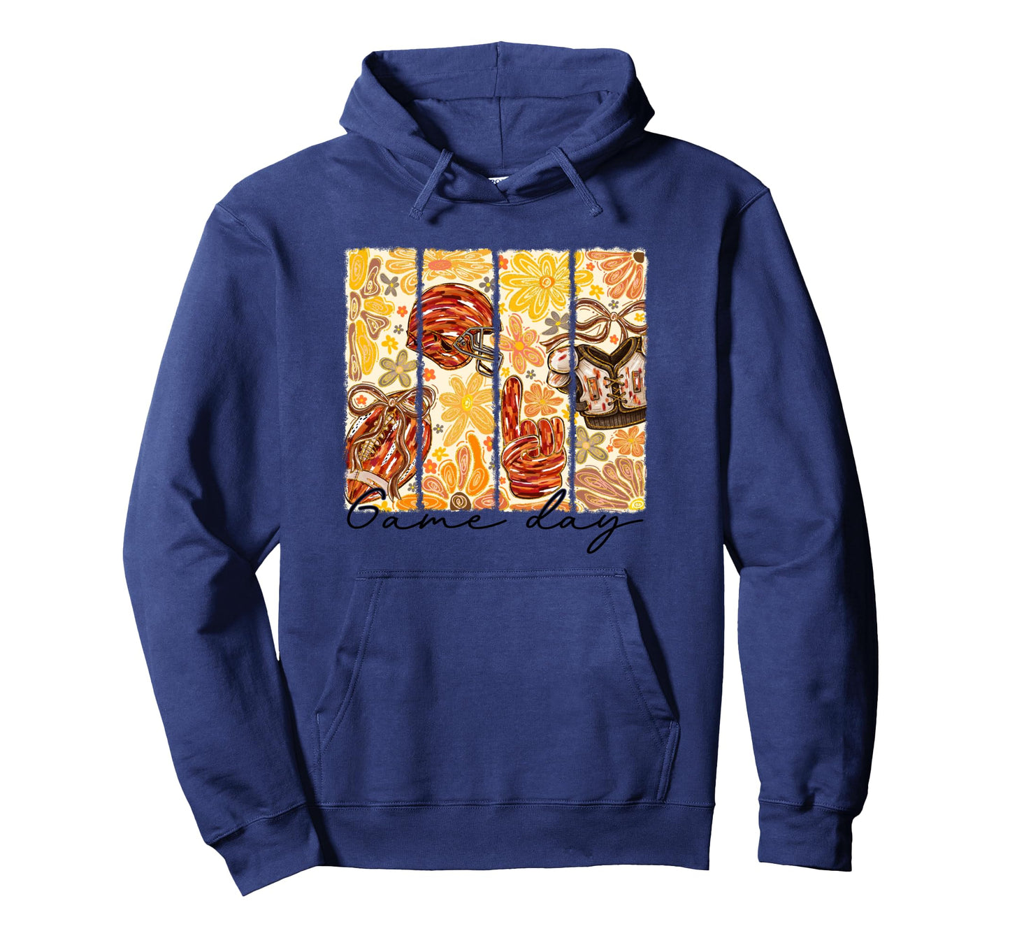 Fall Sports Fan Boho Flower Football Helmet Hoodie - Trendy Graphic Unisex - T-Shirt, Sweatshirt, Hoodie