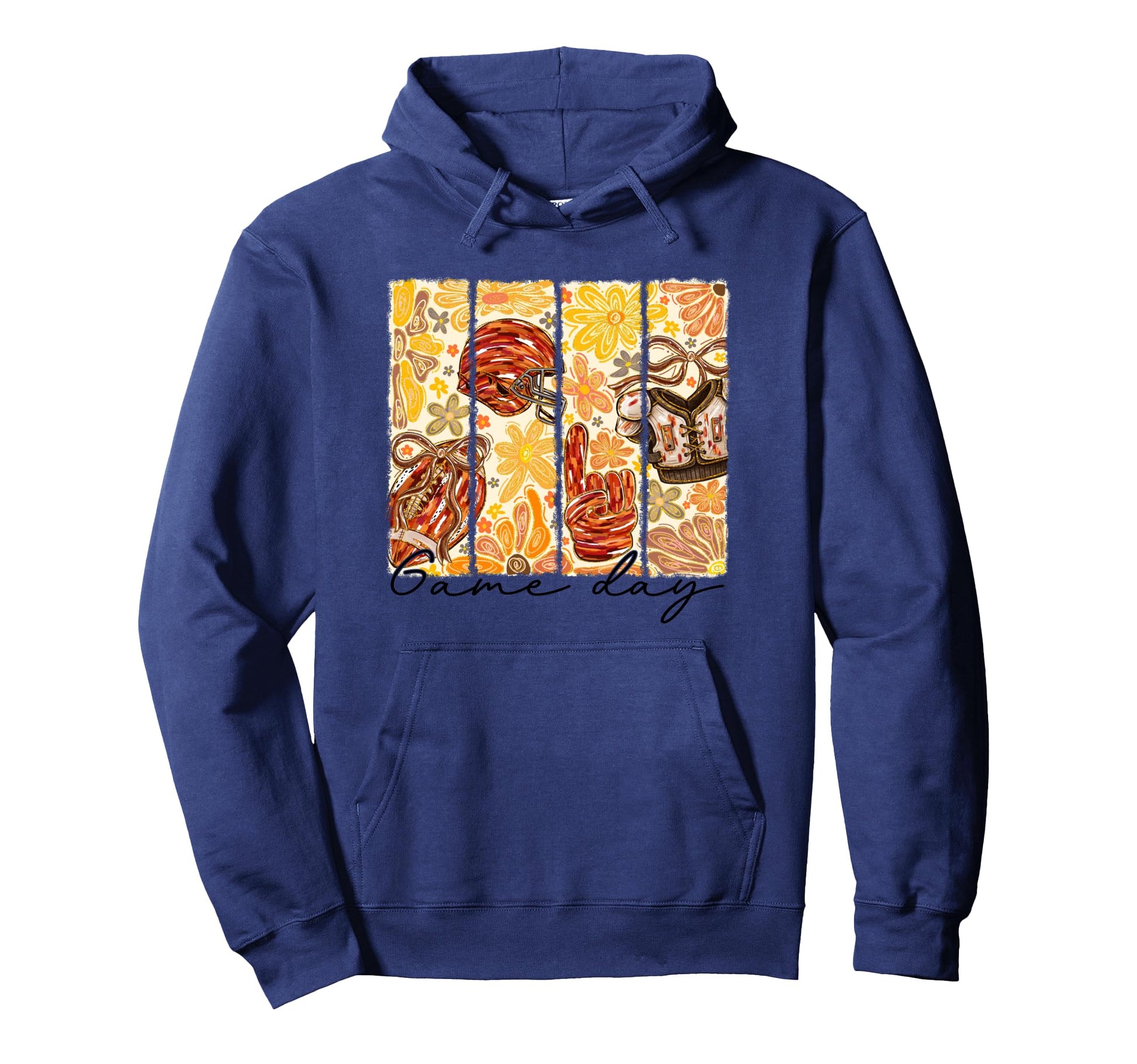 Fall Sports Fan Boho Flower Football Helmet Hoodie - Trendy Graphic Unisex - T-Shirt, Sweatshirt, Hoodie