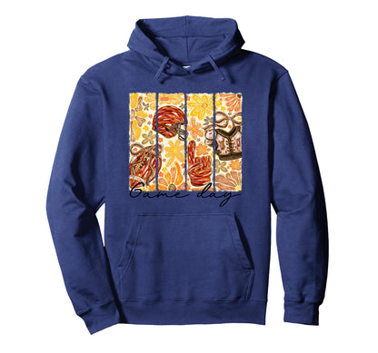 Fall Sports Fan Boho Flower Football Helmet Hoodie - Trendy Graphic Unisex - T-Shirt, Sweatshirt, Hoodie
