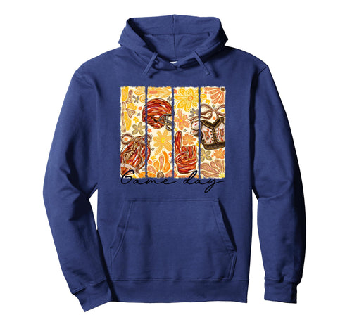 Fall Sports Fan Boho Flower Football Helmet Hoodie - Trendy Graphic Unisex - T-Shirt, Sweatshirt, Hoodie