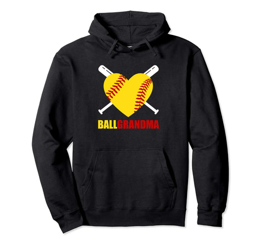 Ball Grandma Baseball Softball Proud Hoodie - Fun Novelty Design Men Women - T-Shirt, Sweatshirt, Hoodie