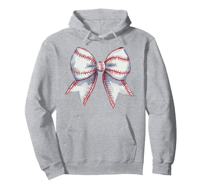 Coquette Baseball Bow Mom Sister Hoodie - Trendy Graphic Unisex - T-Shirt, Sweatshirt, Hoodie