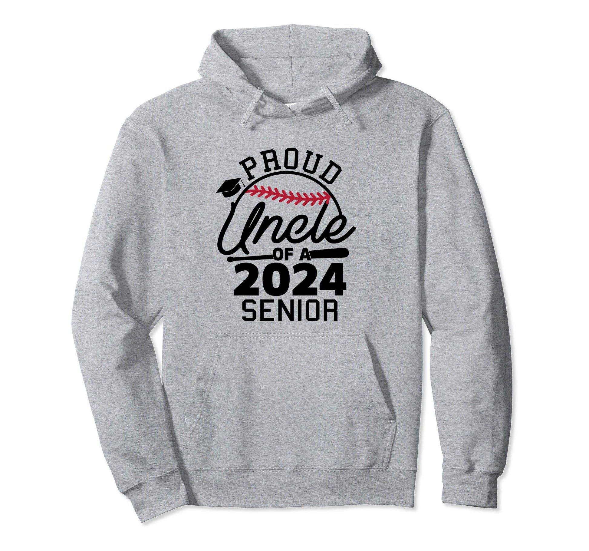 Proud Uncle 2024 Senior Baseball Hoodie - Minimalist Print for Adults - T-Shirt, Sweatshirt, Hoodie