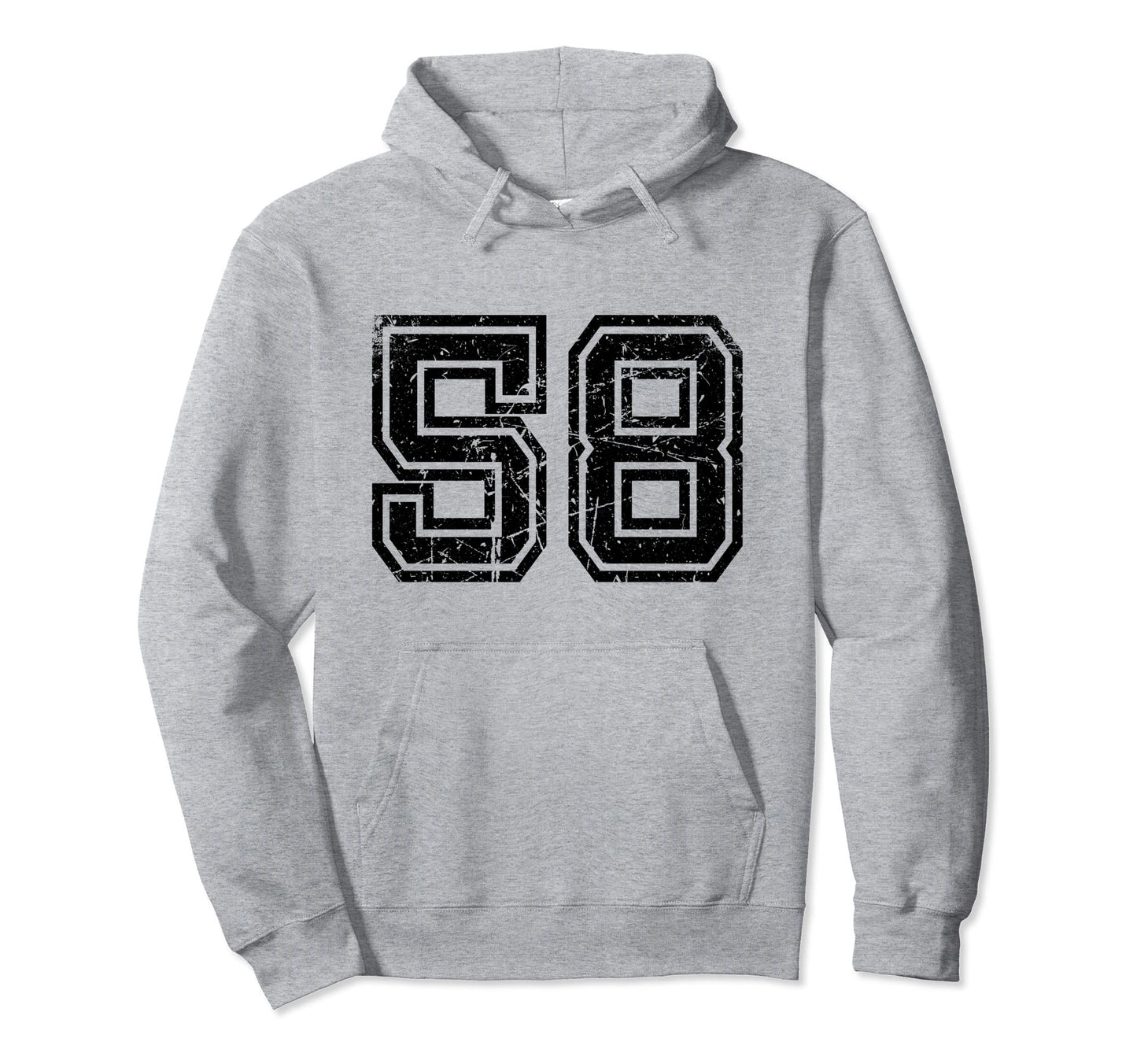 Number 58 Sports Jersey Varsity Hoodie - Casual Everyday Wear Men Women - T-Shirt, Sweatshirt, Hoodie