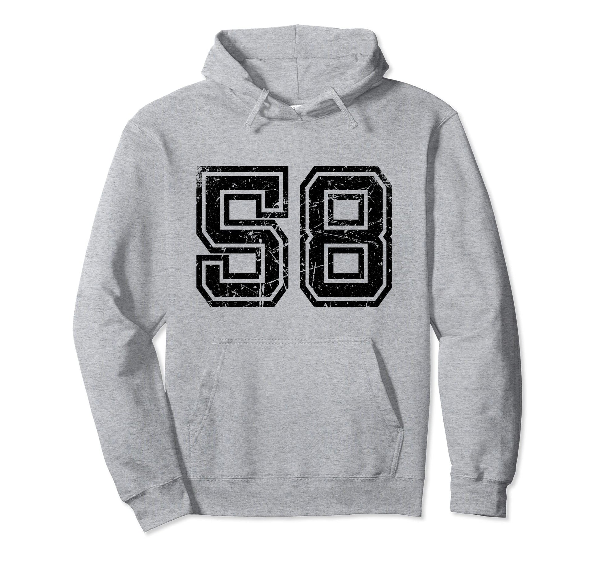 Number 58 Sports Jersey Varsity Hoodie - Casual Everyday Wear Men Women - T-Shirt, Sweatshirt, Hoodie