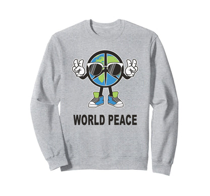 World Peace Earth Global Love Peace Sweatshirt - Aesthetic Graphic Unisex - T-Shirt, Sweatshirt, Hoodie
