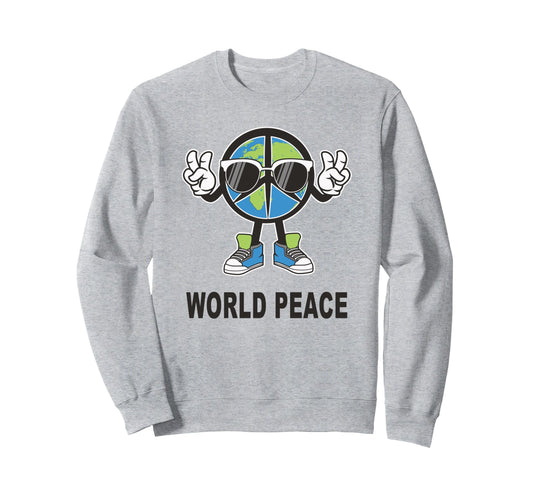 World Peace Earth Global Love Peace Sweatshirt - Aesthetic Graphic Unisex - T-Shirt, Sweatshirt, Hoodie