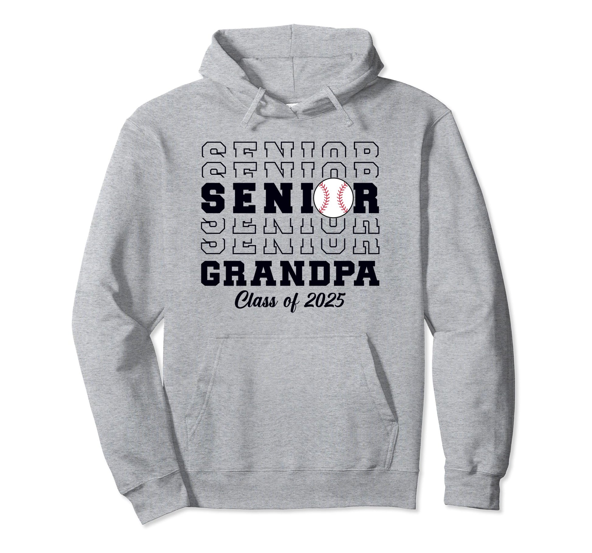 Class 2025 Baseball Grandpa Senior Hoodie - Unique Graphic for Adults - T-Shirt, Sweatshirt, Hoodie