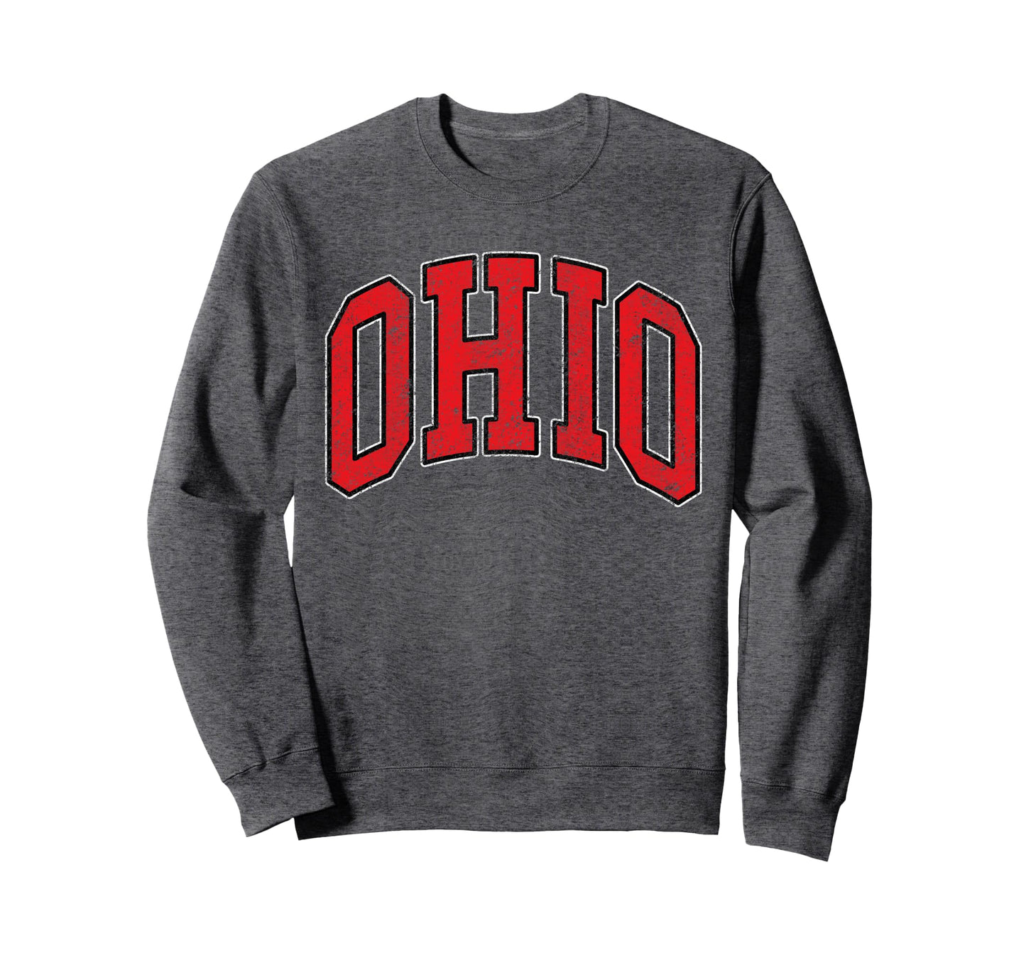 Ohio Arched Varsity Grunge State Sweatshirt - Minimalist Print for Adults - T-Shirt, Sweatshirt, Hoodie