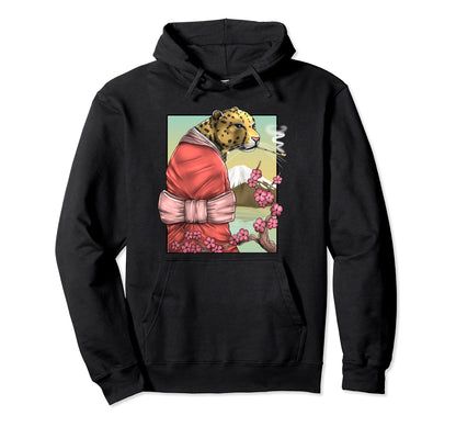 Leopard Cherry Blossom Sakura Japanese Hoodie - Custom Art Print Unisex - T-Shirt, Sweatshirt, Hoodie