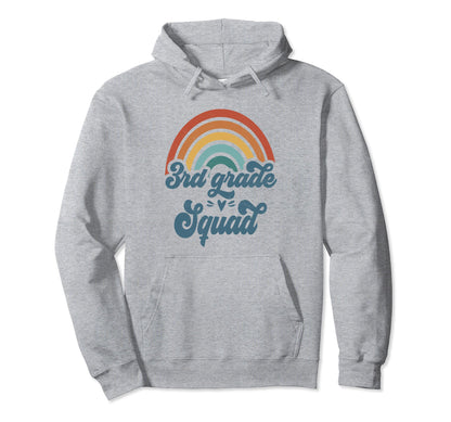 3Rd Grade Squad Groovy Rainbow Teacher Hoodie - Custom Art Print Unisex - T-Shirt, Sweatshirt, Hoodie