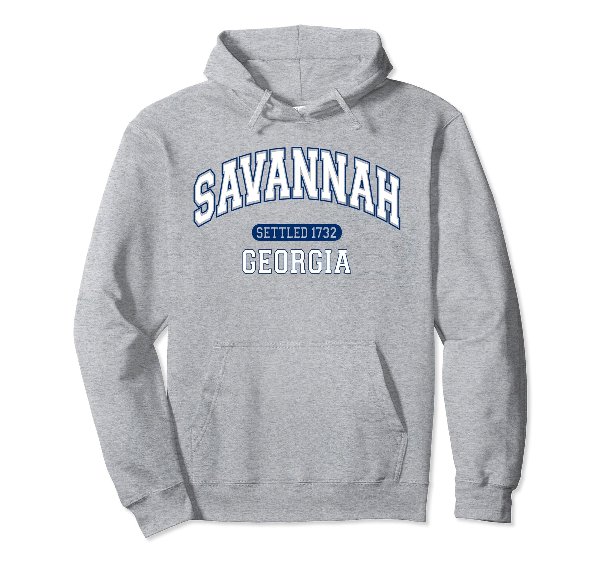 Savannah Georgia Sports Varsity White Hoodie - Fun Novelty Design Unisex - T-Shirt, Sweatshirt, Hoodie