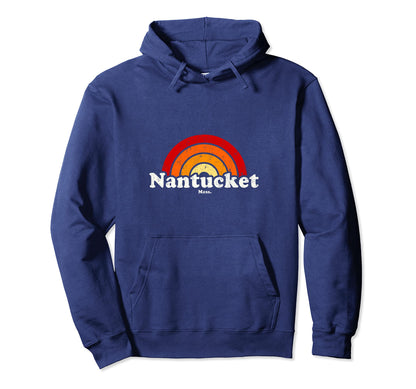 Nantucket Massachusetts Ma 70S Rainbow Hoodie - Fun Novelty Design Unisex - T-Shirt, Sweatshirt, Hoodie