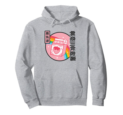 Strawberry Milk Rainbow Japan Otaku Hoodie - Unique Graphic Unisex - T-Shirt, Sweatshirt, Hoodie