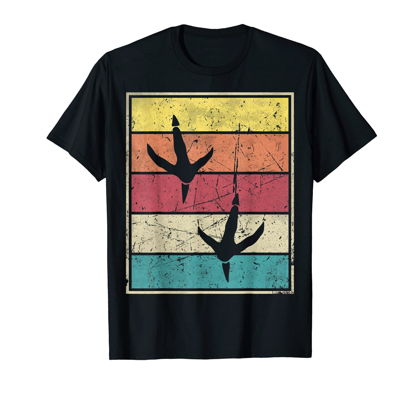 Oviraptor Footprints Stripes T-Shirt - Graphic Print Men Women - T-Shirt, Sweatshirt, Hoodie