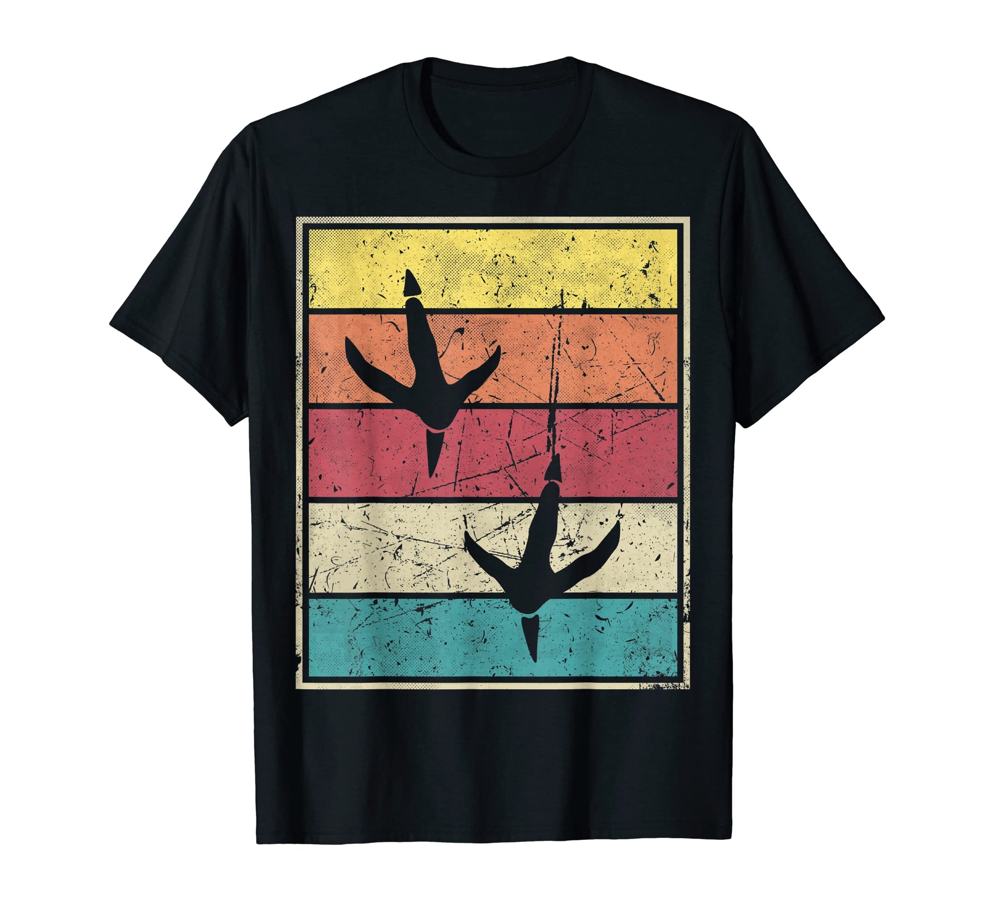 Oviraptor Footprints Stripes T-Shirt - Graphic Print Men Women - T-Shirt, Sweatshirt, Hoodie