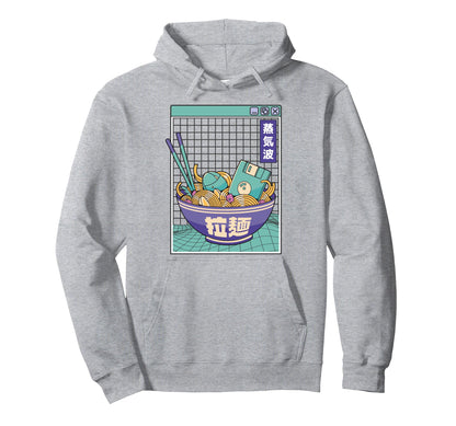 Digital Ramen Bowl Japan Pastel Otaku Hoodie - Streetwear Style Men Women - T-Shirt, Sweatshirt, Hoodie