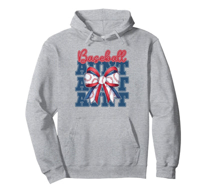 Baseball Aunt Coquette Bow Sport Auntie Hoodie - Aesthetic Graphic Unisex - T-Shirt, Sweatshirt, Hoodie
