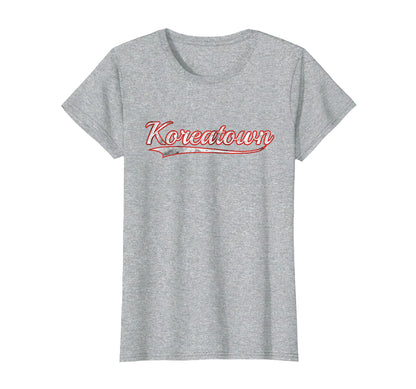 Koreatown Varsity Distressed Throwback T-Shirt - Unique Graphic for Adults - T-Shirt, Sweatshirt, Hoodie