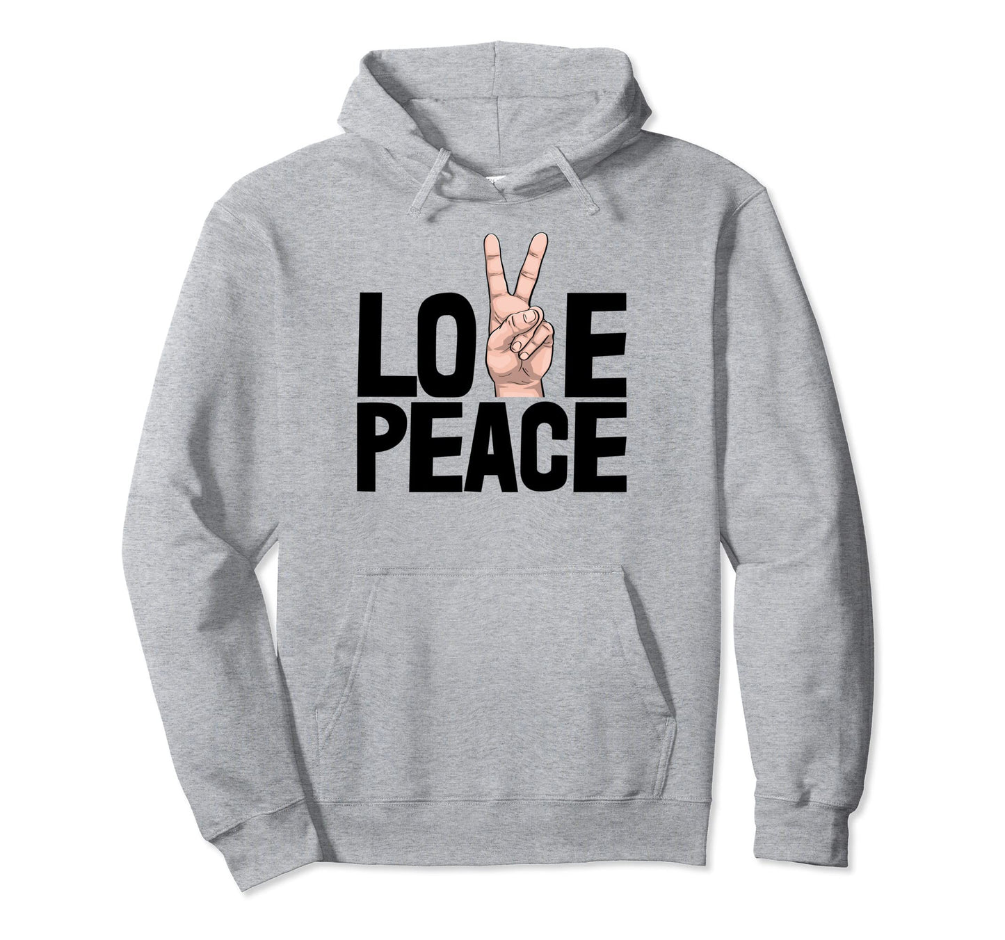 Peace Love Heart Funny Hand Peace Love Hoodie - Trendy Graphic Unisex - T-Shirt, Sweatshirt, Hoodie