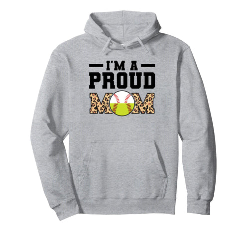 Im Proud Mom Softball Hoodie - Aesthetic Graphic Unisex - T-Shirt, Sweatshirt, Hoodie