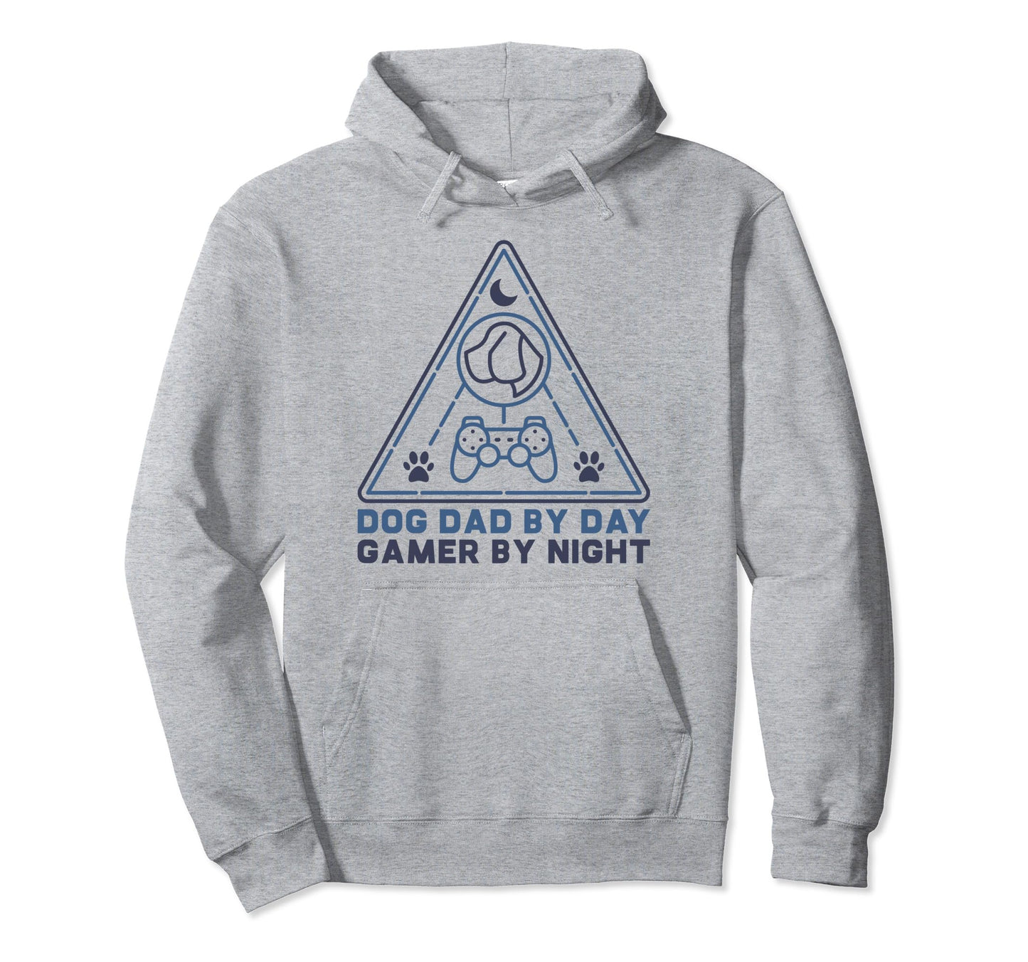 Dog Dad Day Gamer Night Triangle Gaming Hoodie - Trendy Graphic Men Women - T-Shirt, Sweatshirt, Hoodie