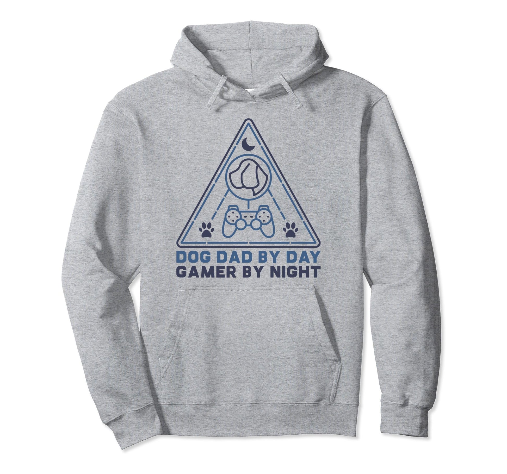 Dog Dad Day Gamer Night Triangle Gaming Hoodie - Trendy Graphic Men Women - T-Shirt, Sweatshirt, Hoodie
