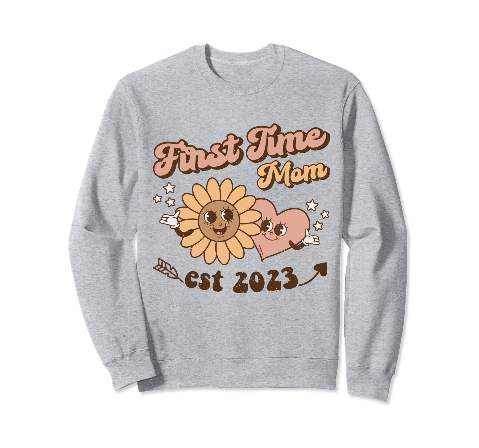First Time Mom New Mama Est 2023 Sweatshirt - Novelty Apparel for Adults - T-Shirt, Sweatshirt, Hoodie