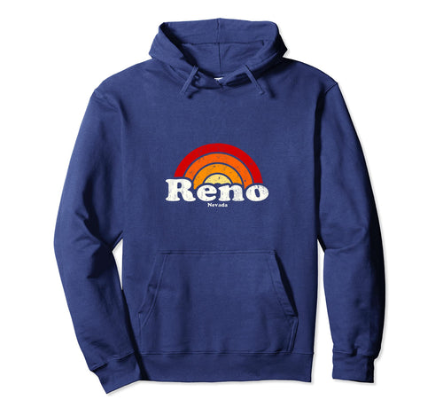 Reno Nevada Nv 70S Rainbow Hoodie - Aesthetic Graphic for Adults - T-Shirt, Sweatshirt, Hoodie