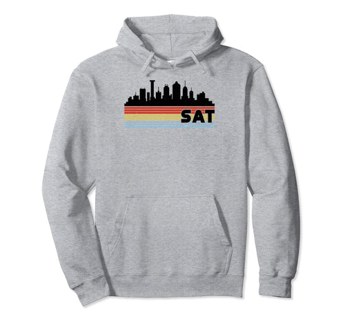 Sat San Antonio Rainbow Striped City Hoodie - Casual Everyday Wear Unisex - T-Shirt, Sweatshirt, Hoodie